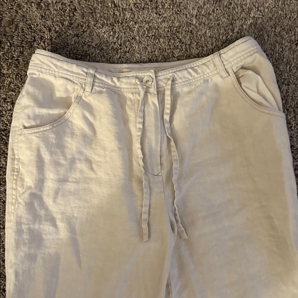 Mage Casual Cream Linen Pants - Picture 2 of 6